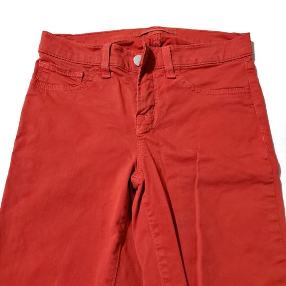J Brand Women's Skinny Leg 811K120 Mid Rise Jeans in Blood Orange, Size 25 - Picture 9 of 15